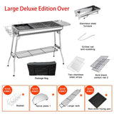 BBQ Grill Barbecue Set Charcoal Kabob Stove Portable Foldable Camping Picnic - Rear View