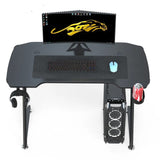 140cm New Arrive Computer Table Z Shaped Gaming Desk With RGB Led Lights Gaming Tables - Side View