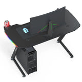 140cm New Arrive Computer Table Z Shaped Gaming Desk With RGB Led Lights Gaming Tables - 45-Degree Angle