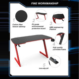 140cm New Arrive Computer Table Z Shaped Gaming Desk With RGB Led Lights Gaming Tables - Close-Up Angle