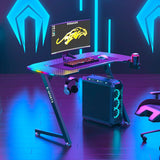 140cm New Arrive Computer Table Z Shaped Gaming Desk With RGB Led Lights Gaming Tables - Extra Image