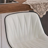 SERENITà White Modern Height Adjustable Swivel Bar Stools Upholstered Leather Barstool Kitchen Islan
