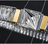 BAMDECOR C3319 Modern Crystal Chandeliers Lighting Fixtures Contemporary Round Chandelier Lighting Fixtures Crystal Pendant Ceiling Lights(Gold-80+60cm) - Top-Down View