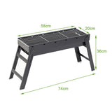 Foldable Portable BBQ Charcoal Grill Barbecue Camping Hibachi Picnic - Top-Down View