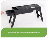 Foldable Portable BBQ Charcoal Grill Barbecue Camping Hibachi Picnic small - 45-Degree Angle