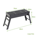Foldable Portable BBQ Charcoal Grill Barbecue Camping Hibachi Picnic small - Low Angle