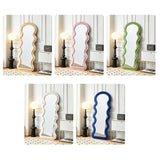 1.7m Elegance Curvy Floor Mirror Wavy Full Lenght Curvy Squiggle Full Body Irregular Asymmetrical Floor Home Decor Blue - Side View