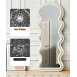 1.7m Elegance Curvy Floor Mirror Wavy Full Lenght Curvy Squiggle Full Body Irregular Asymmetrical Floor Home Decor - Front View