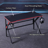 Gaming Desk Desktop PC Computer Desks Desktop Racing Table Office Laptop Home K-Shaped Legs Black 120cm - Side View