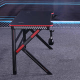 Gaming Desk Desktop PC Computer Desks Desktop Racing Table Office Laptop Home K-Shaped Legs Black 120cm - 45-Degree Angle