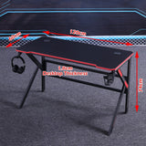 Gaming Desk Desktop PC Computer Desks Desktop Racing Table Office Laptop Home K-Shaped Legs Black 120cm - Extra Image