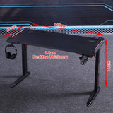 D2105 140cm Gaming Desk Desktop PC Computer Desks Desktop Racing Table Office Laptop Home AU - Front View