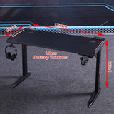 140cm RGB Gaming Desk Desktop PC Computer Desks Desktop Racing Table Office Laptop Home AU - Front View