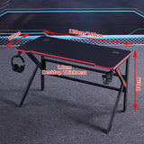 Gaming Desk Desktop PC Computer Desks Desktop Racing Table Office Laptop Home K-Shaped Legs Black 140cm - Front View