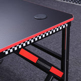 Gaming Desk Desktop PC Computer Desks Desktop Racing Table Office Laptop Home K-Shaped Legs Black 140cm - Close-Up Angle
