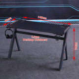 140cm RGB Gaming Desk Desktop PC Computer Desks Desktop Racing Table Office Laptop Home AU - Front View