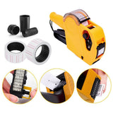 Price Tag Gun Labeller Pricing with 2 Rolls Labels and Inks Roller Machine Kit Red - Front View