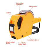 Price Tag Gun Labeller Pricing with 2 Rolls Labels and Inks Roller Machine Kit Red - Close-Up Angle