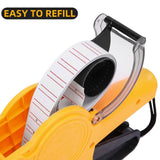 Price Tag Gun Labeller Pricing with 2 Rolls Labels and Inks Roller Machine Kit Yellow - Close-Up Angle