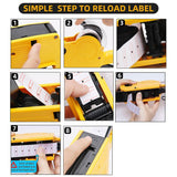 Price Tag Gun Labeller Pricing with 2 Rolls Labels and Inks Roller Machine Kit Yellow - Extra Image