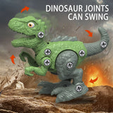 Disassemble Blocks Jurassic Dinosaurs Building Blocks Toys Battery Drill Tyrannosaurus Rex Wyvern Velociraptor Stegosaurus 3 - Front View