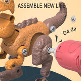 Disassemble Blocks Jurassic Dinosaurs Building Blocks Toys Battery Drill Tyrannosaurus Rex Wyvern Velociraptor Stegosaurus 3 - Side View