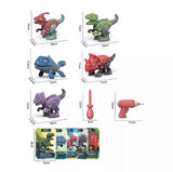 Disassemble Blocks Jurassic Dinosaurs Building Blocks Toys Battery Drill Tyrannosaurus Rex Wyvern Velociraptor Stegosaurus 3 - Low Angle