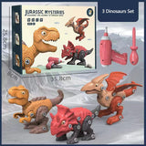 Disassemble Blocks Jurassic Dinosaurs Building Blocks Toys Battery Drill Tyrannosaurus Rex Wyvern Velociraptor Stegosaurus 3 - Extra Image
