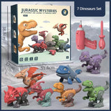 Disassemble Blocks Jurassic Dinosaurs Building Blocks Toys Battery Drill Tyrannosaurus Rex Wyvern Velociraptor Stegosaurus 3 - Extra Image
