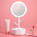 Ecoco Smart LED Light Cosmetic Makeup Mirror USB Touch Screen Home Desk Vanity 360? Pink