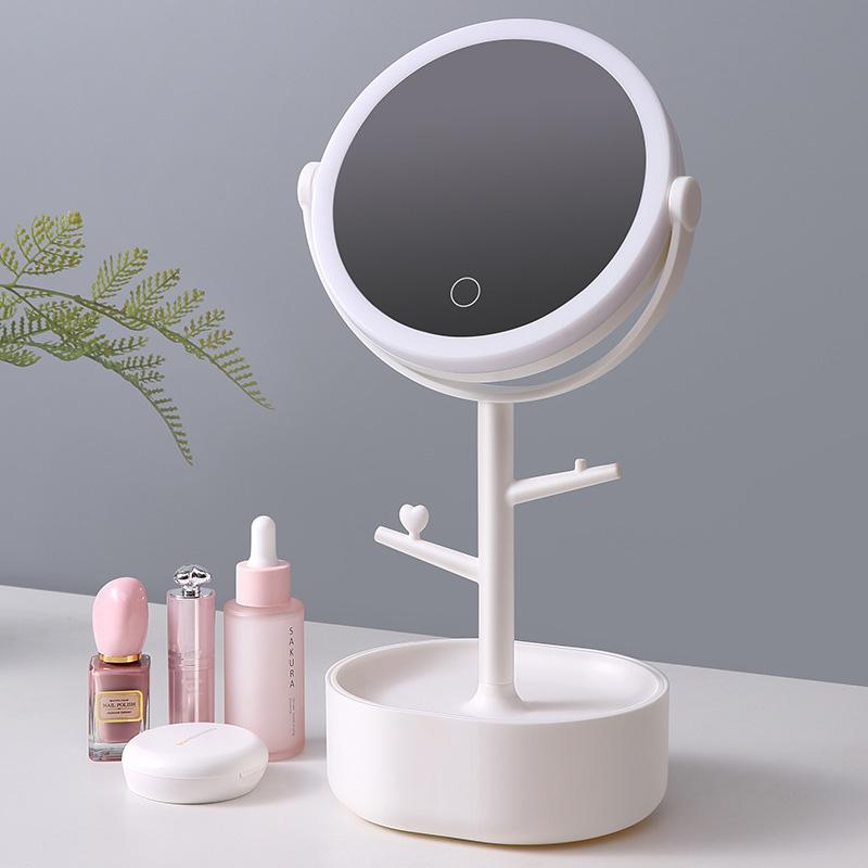Ecoco Smart LED Light Cosmetic Makeup Mirror USB Touch Screen Home Desk Vanity 360? Pink
