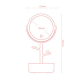 Ecoco Smart LED Light Cosmetic Makeup Mirror USB Touch Screen Home Desk Vanity 360° White - Top-Down View