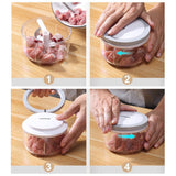 Ecoco Easy Chopper Mincer Mixer Slicer Dicer Blender Cutter Shredder For Onion Garlic 200 Grey - Side View