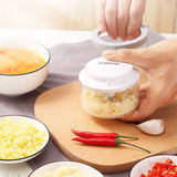 Ecoco 3 Sizes Cutter Set Easy Chopper Mincer Mixer Slicer Dicer Blender Shredder For Onion Garlic Grey - Top-Down View
