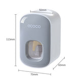 Ecoco Wall mount auto ands Free Toothpaste Dispenser Automatic Toothpaste Squeezer Bathroom Toothpaste Holder Grey - Extra Image