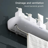 Bathroom Shelves Organizer Wall Mount Home Towel shelf Shampoo Rack With Towel Bar Storage Rack Bathroom Accessories 2xTape Only - Side View