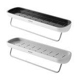 Bathroom Shelves Organizer Wall Mount Home Towel shelf Shampoo Rack With Towel Bar Storage Rack Bathroom Accessories Black - Front View