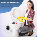 Ecoco Silicone Water Drop Toilet Brush Holder Set Wall-Mounted Cleaning Brush Tool Grey - Side View