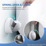 Ecoco Silicone Water Drop Toilet Brush Holder Set Wall-Mounted Cleaning Brush Tool Grey - Top-Down View