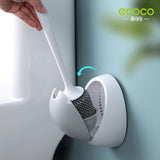 Ecoco Silicone Water Drop Toilet Brush Holder Set Wall-Mounted Cleaning Brush Tool Grey - Extra Image