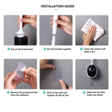Ecoco Silicone Water Drop Toilet Brush Holder Set Wall-Mounted Cleaning Brush Tool Grey