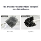 Ecoco Silicone Water Drop Toilet Brush Holder Set Wall-Mounted Cleaning Brush Tool Grey - Extra Image