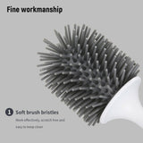 Ecoco Silicone Water Drop Toilet Brush Holder Set Wall-Mounted Cleaning Brush Tool Grey - Extra Image