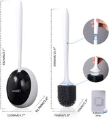 Ecoco Silicone Water Drop Toilet Brush Holder Set Wall-Mounted Cleaning Brush Tool Grey