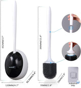 Ecoco Silicone Water Drop Toilet Brush Holder Set Wall-Mounted Cleaning Brush Tool Grey - Extra Image