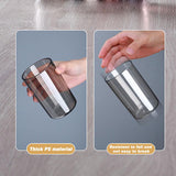 Ecoco Wall-Mounted Toothbrush Holder with 4 Cups and 4 Toothbrush Slots Toiletries Bathroom Storage Rack Black - Low Angle