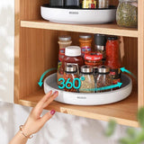 Ecoco Kitchen Rotating Spice Condiment Storage Rack Bathroom Swivel Tray Organizer Black - Top-Down View