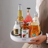 Ecoco Kitchen Rotating Spice Condiment Storage Rack Bathroom Swivel Tray Organizer Black - Rear View