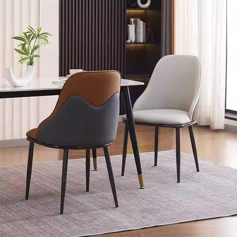 VELLUTO Dining Chair Modern upholstered Leather Kitchen Chairs with armrests Bathtub Chair Leisure Lounge Chair Living Room Bedroom Home Set of 2 (Light Grey Duo)
