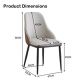 VELLUTO Dining Chair Modern upholstered Leather Kitchen Chairs with armrests Bathtub Chair Leisure Lounge Chair Living Room Bedroom Home Set of 2 (